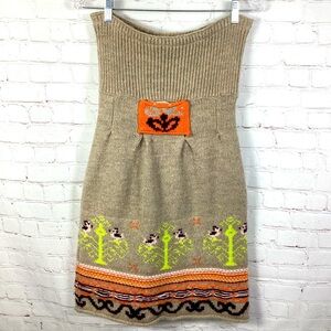 Anthropologie Sleeping on Snow Strapless Sweater Dress Size Small Fair Isle